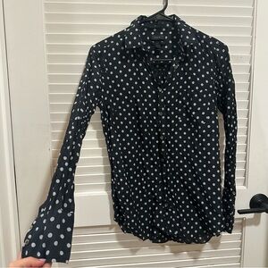 J.CREW  Button-Up Blouse - Black and White